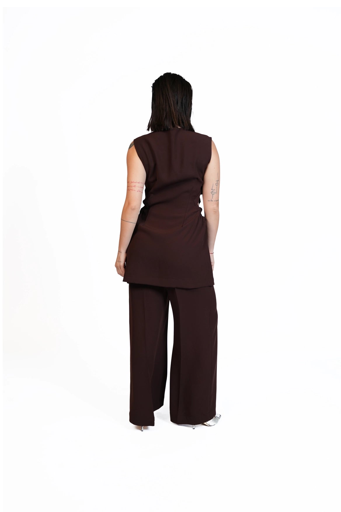 First Coffee - Longline Vest 3-Piece Tailored Set