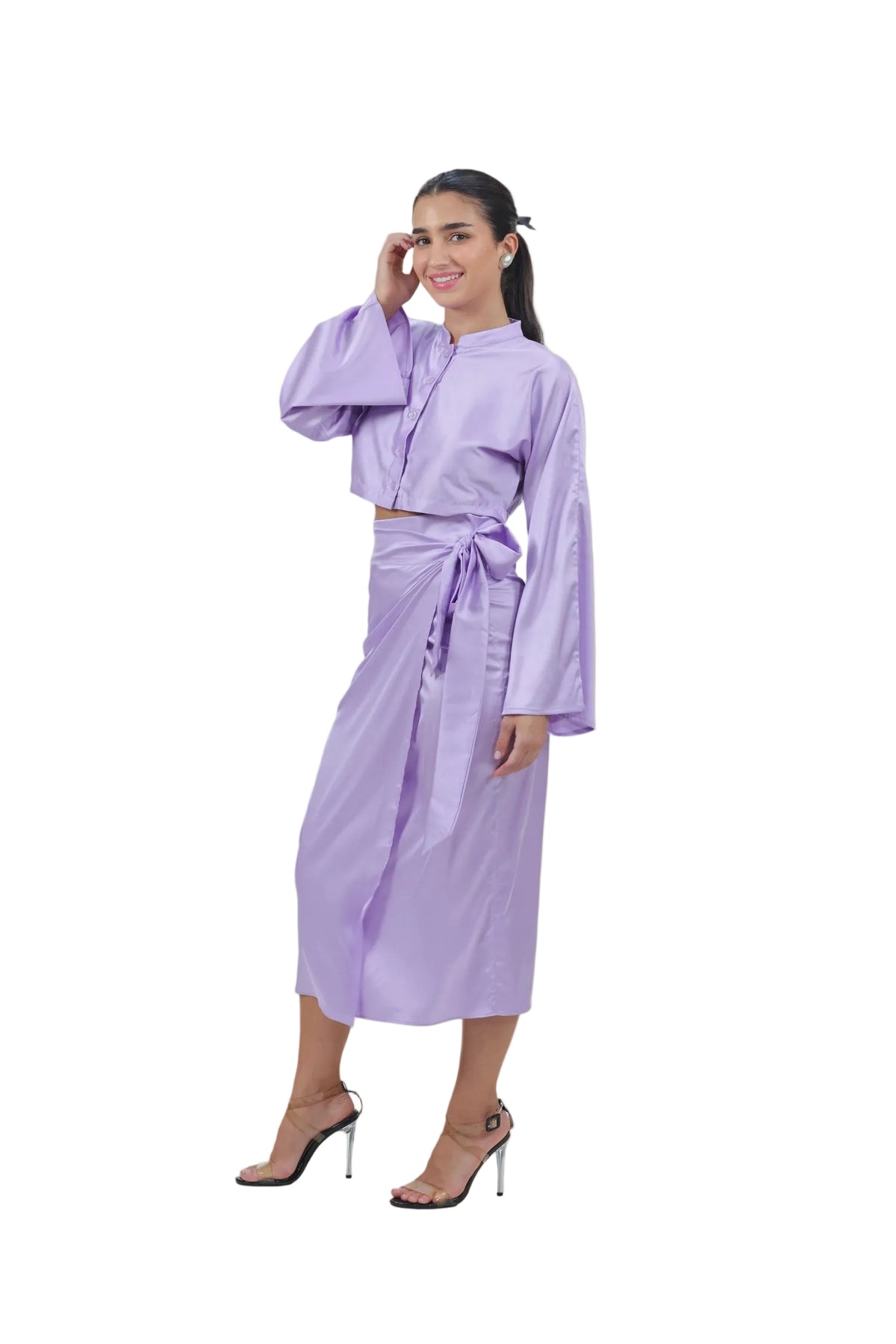 She's the Moment - Women's Silk Wrap Skirt Set