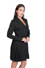 After Six - Corset-Back Pleated Blazer Dress