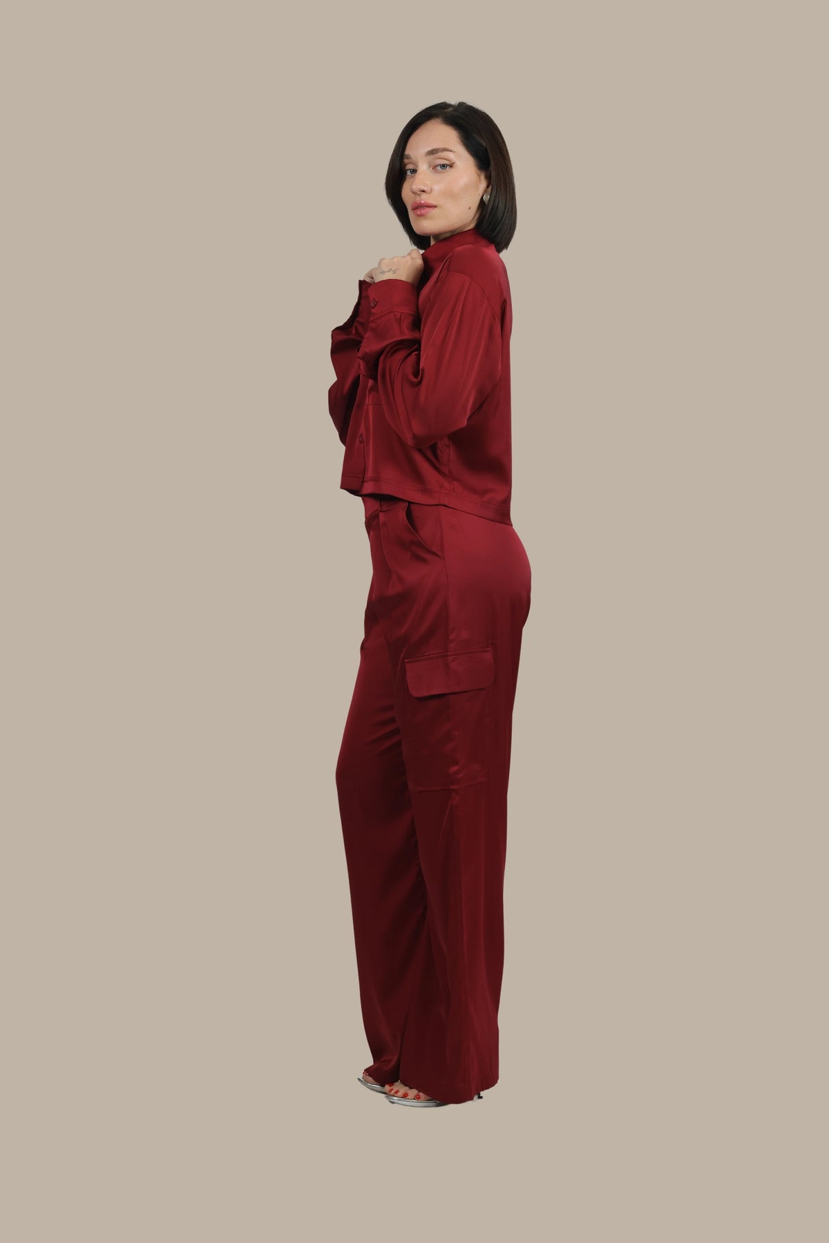 Soft Rebel - Women's Silk Cargo Co-ord Set