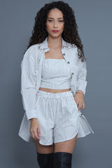 Stripe Show - Women's Linen 3-Piece Set