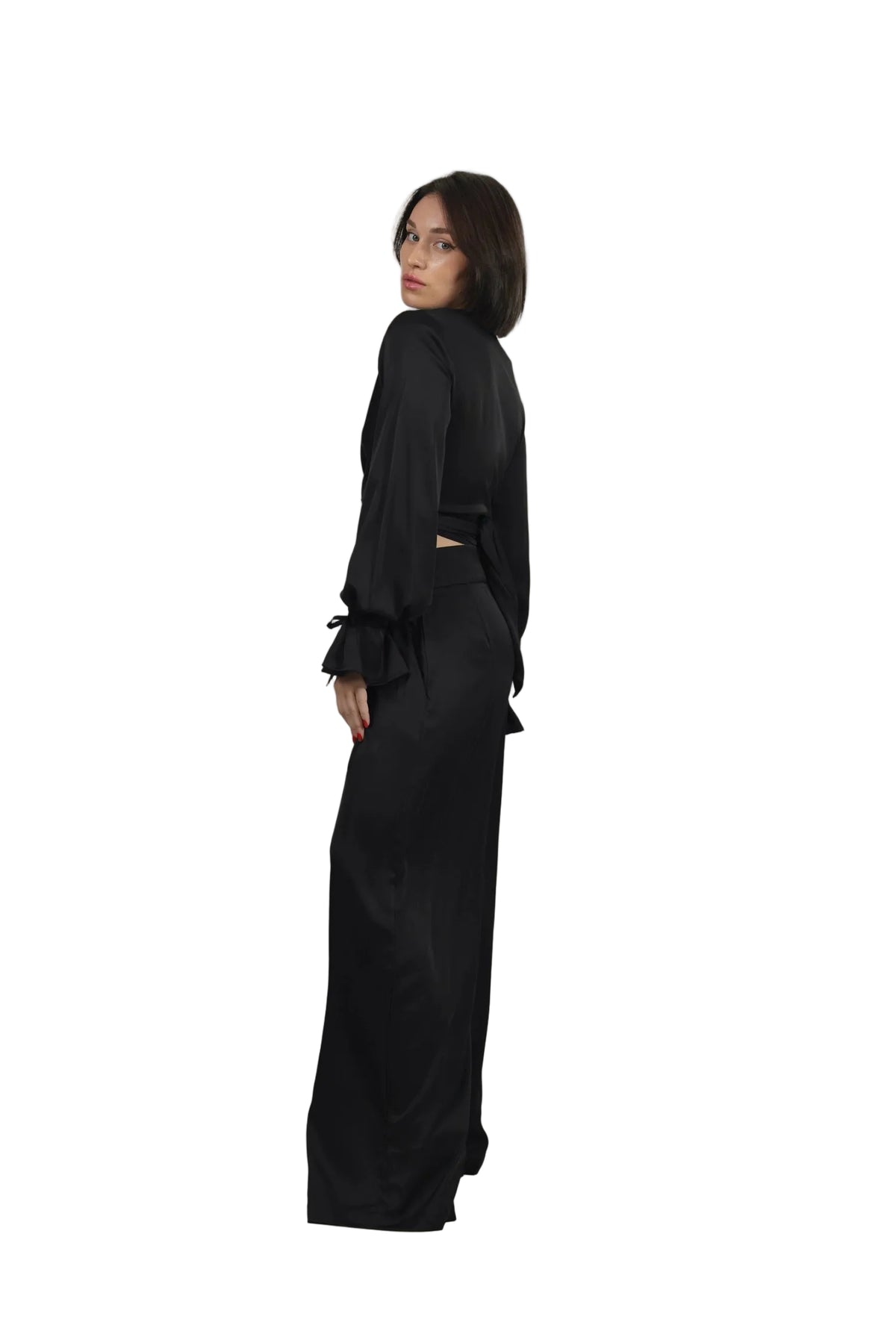 Feminine Energy - Women's Silk Tuxedo & Wrap Blouse Set