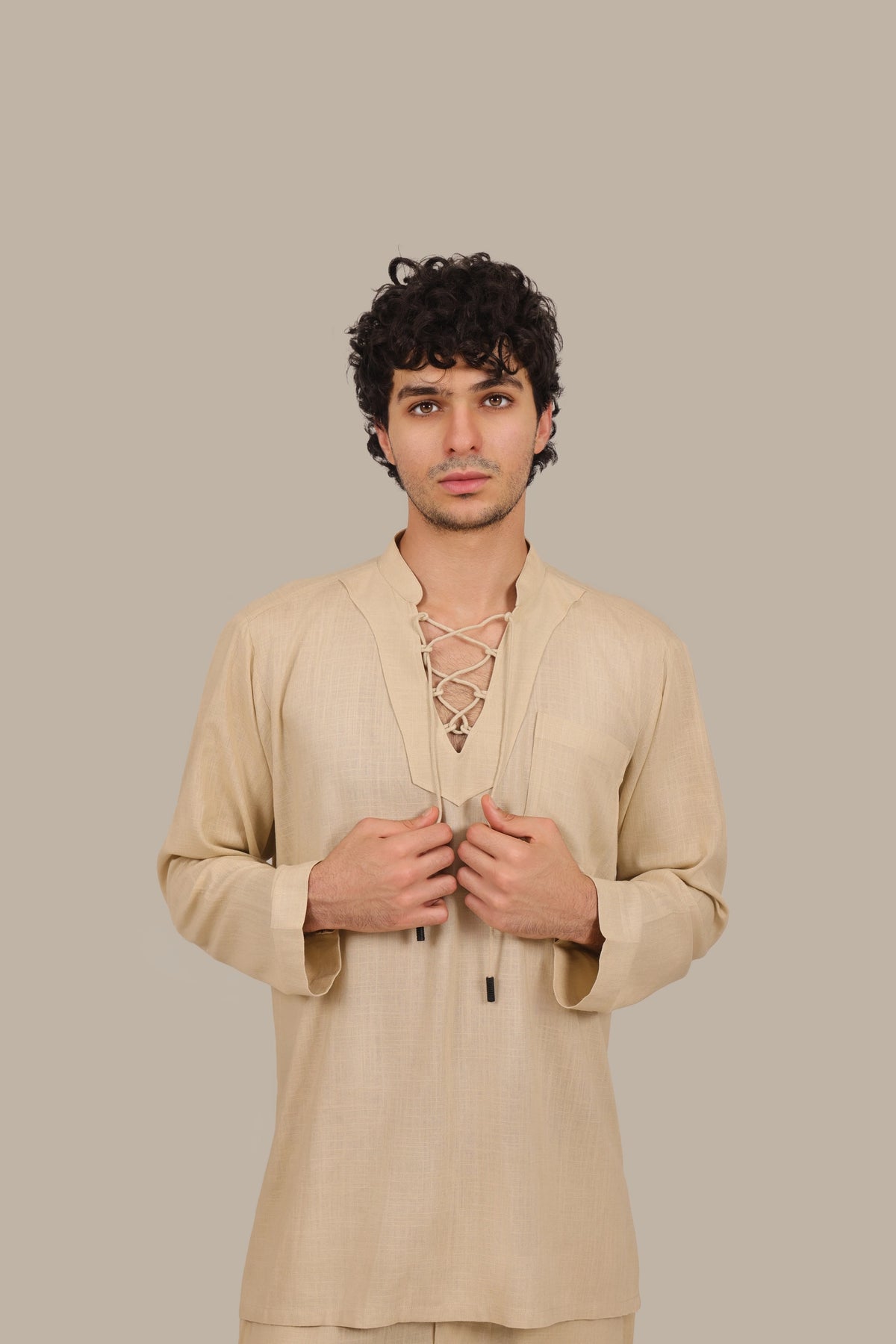 Drawstring - Men's Linen Co-ord Set