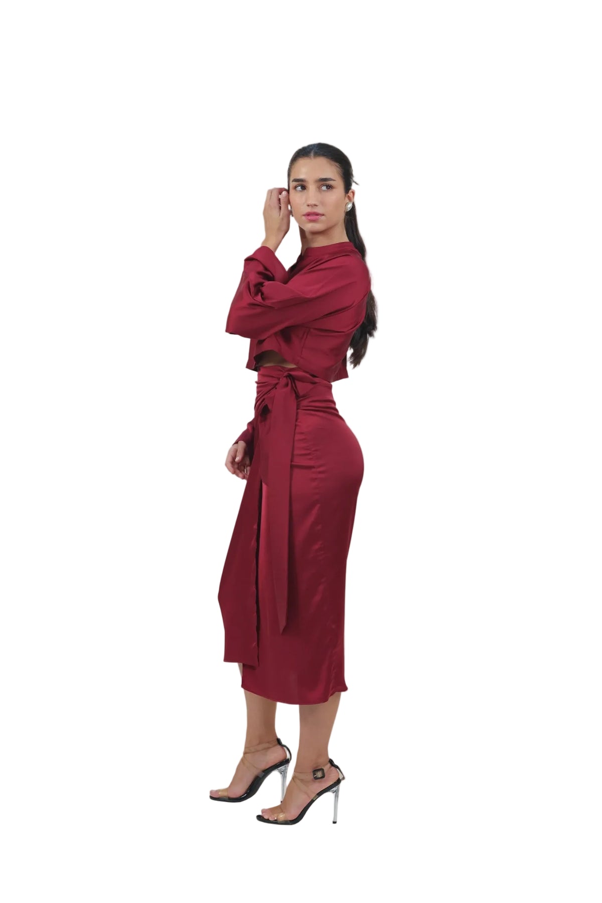 She's the Moment - Women's Silk Wrap Skirt Set