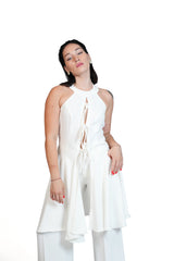 Out & About - Sculpted Halter & Palazzo Trouser Set