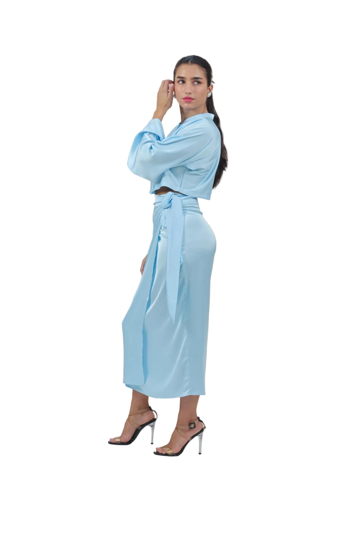 She's the Moment - Women's Silk Wrap Skirt Set