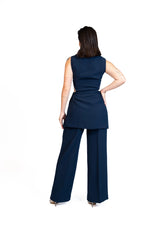 First Coffee - Longline Vest 3-Piece Tailored Set