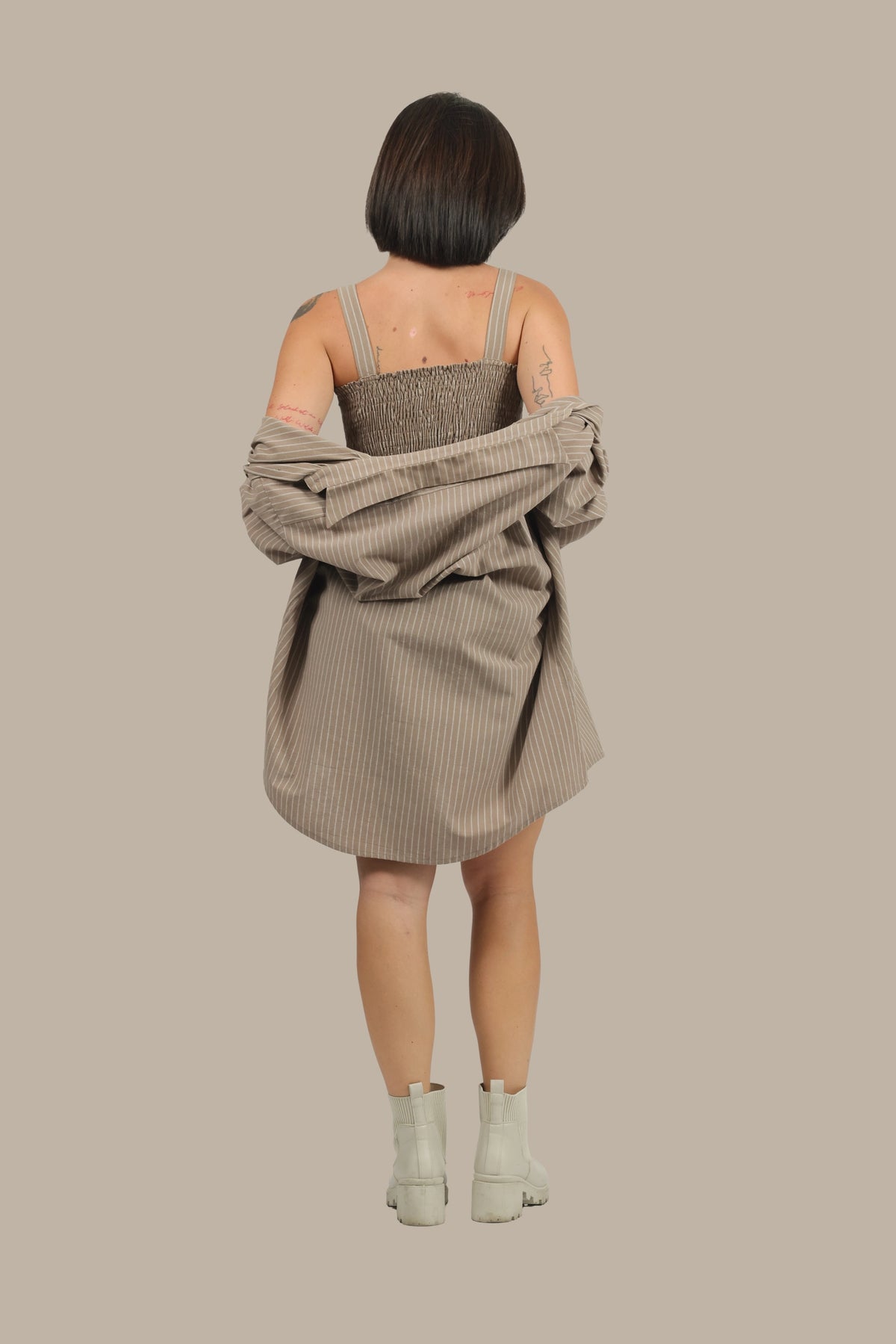 Stripe Show - Women's Striped Linen 3-Piece Set