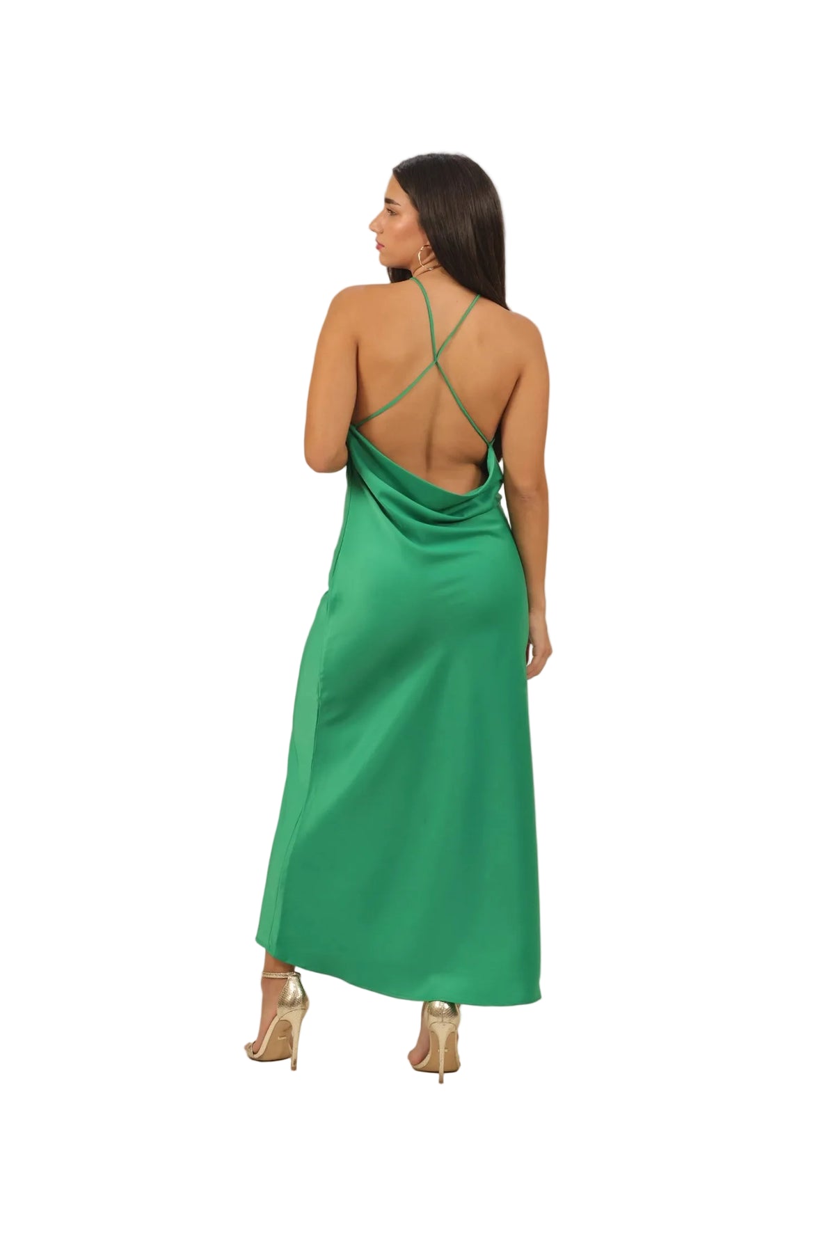 Dynasty - Women's Backless Crepe Maxi Dress