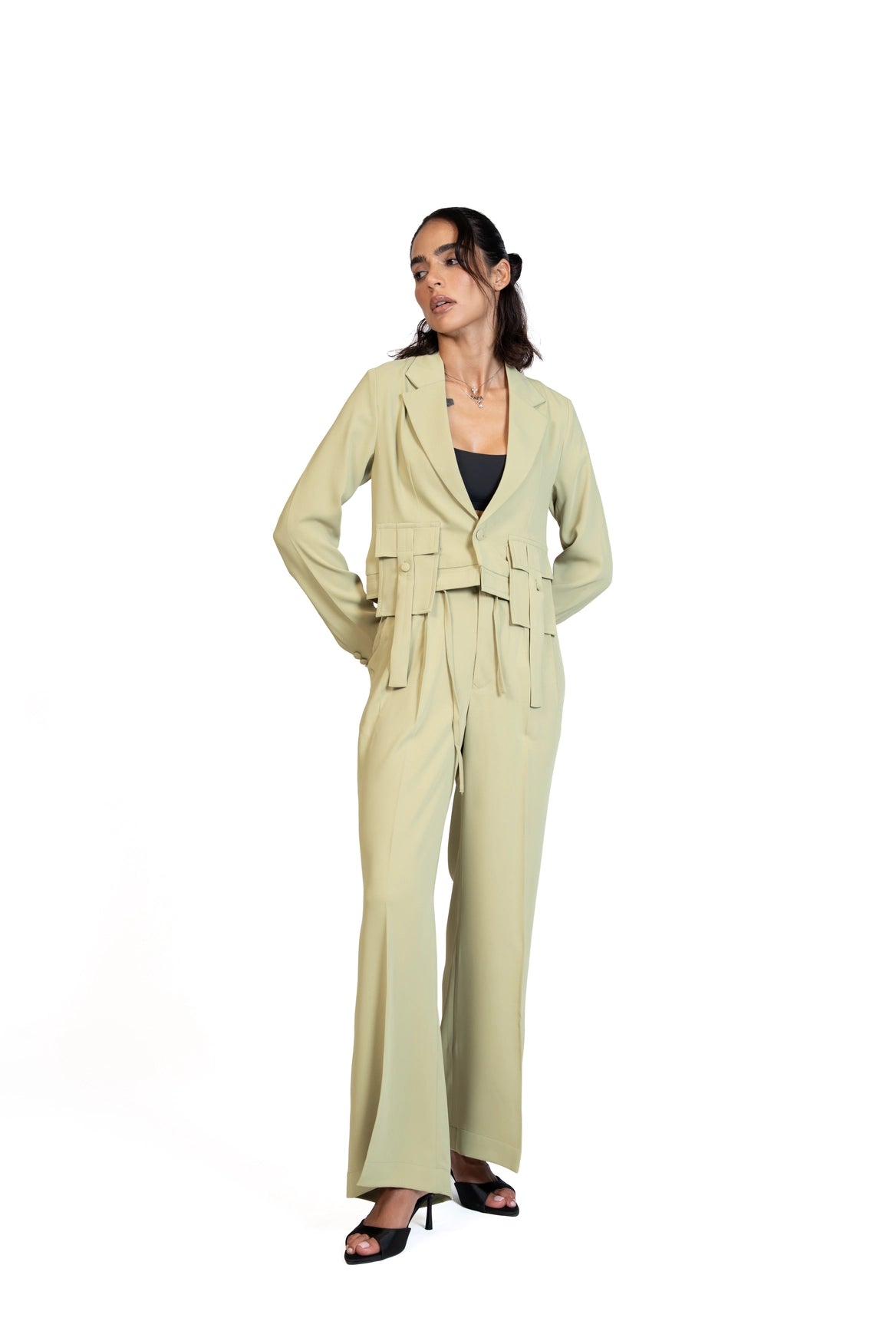 Between Places - Cropped Blazer 3-Piece Tailored Set