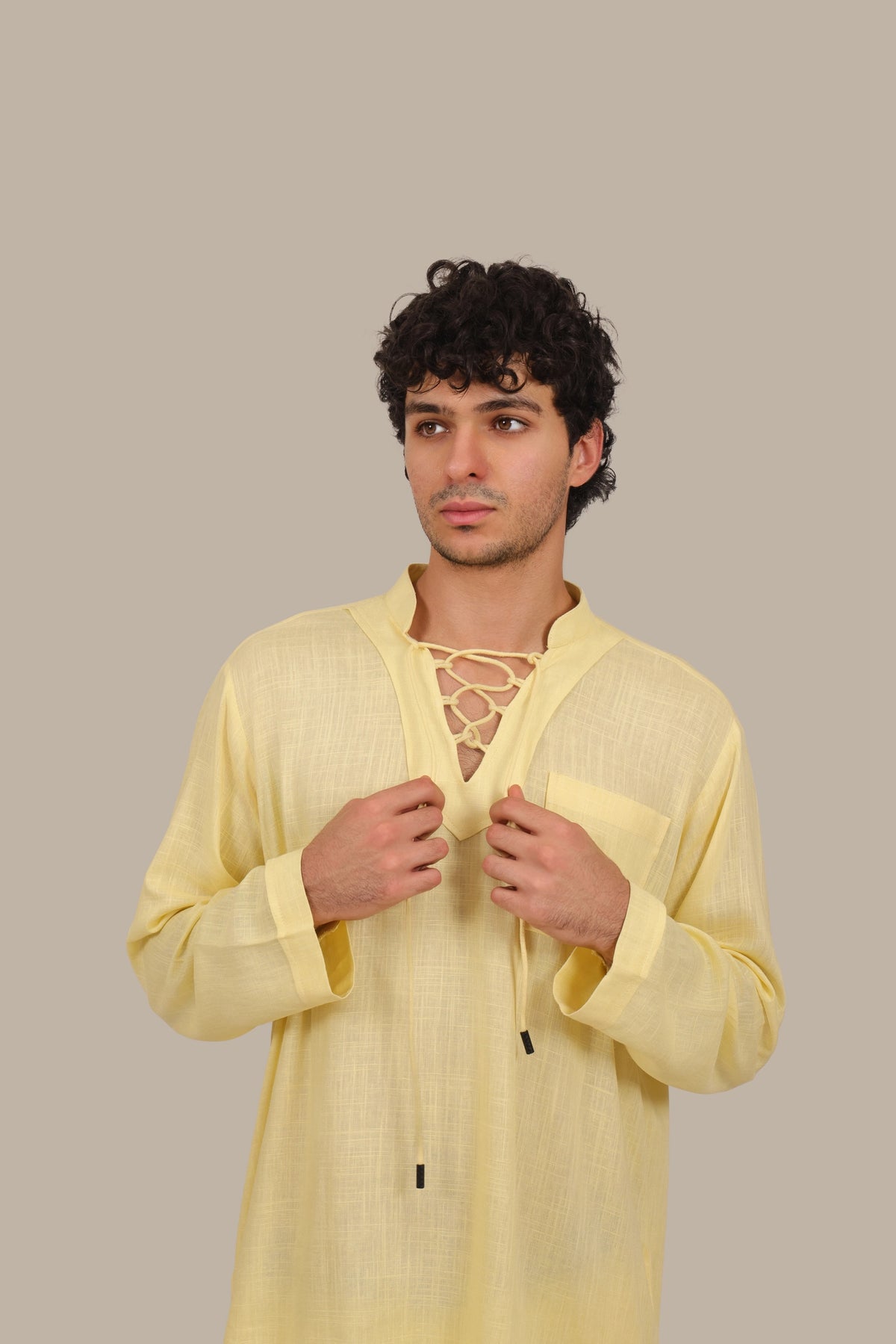 Drawstring - Men's Linen Co-ord Set