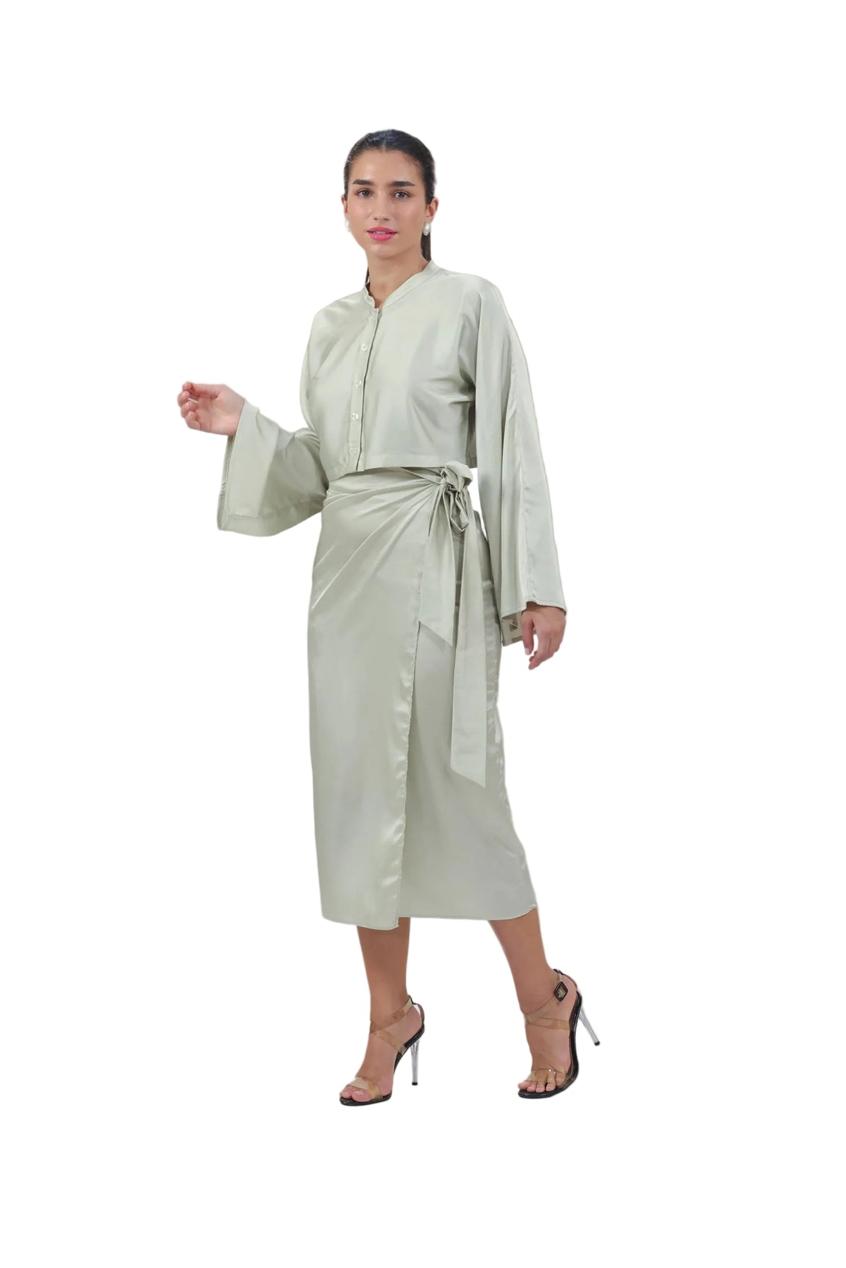 She's the Moment - Women's Silk Wrap Skirt Set