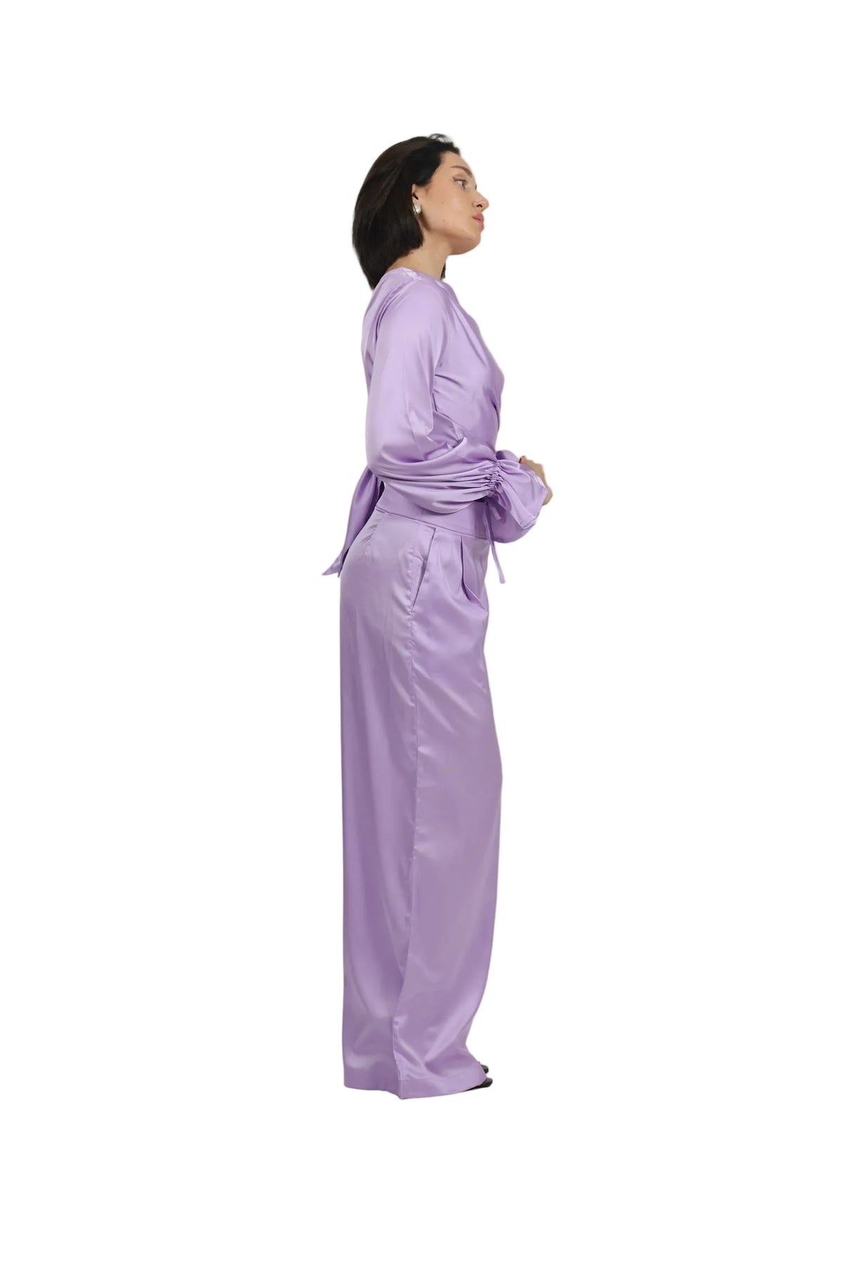 Feminine Energy - Women's Silk Tuxedo & Wrap Blouse Set