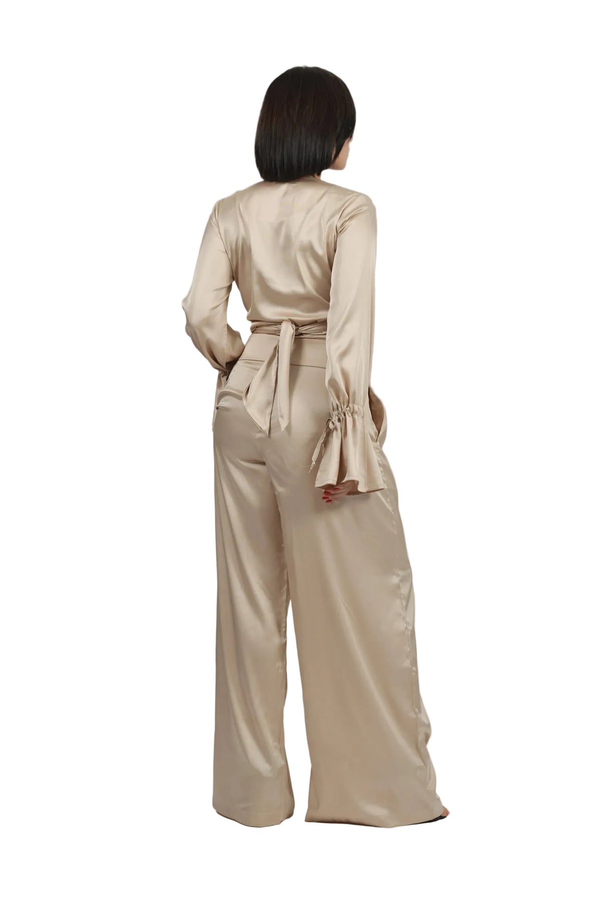Feminine Energy - Women's Silk Tuxedo & Wrap Blouse Set