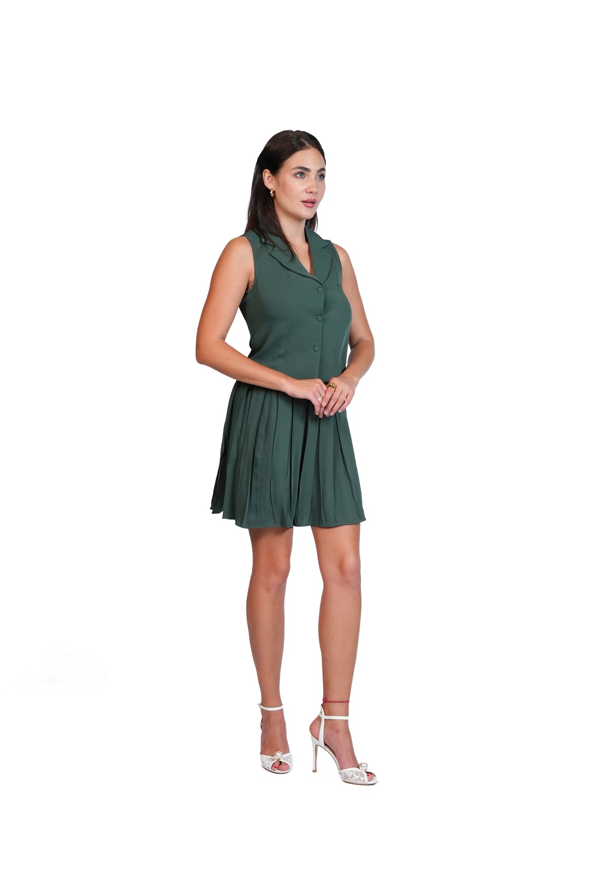 Meet Me There - Tailored Vest & Pleated Skirt Set