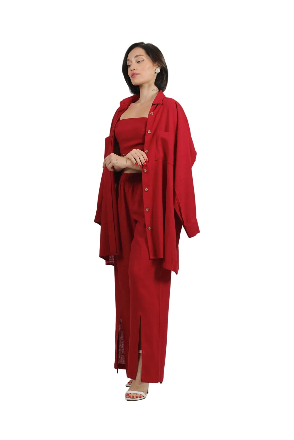 Total Babe Trio - Women's Linen 3-Piece Co-ord Set