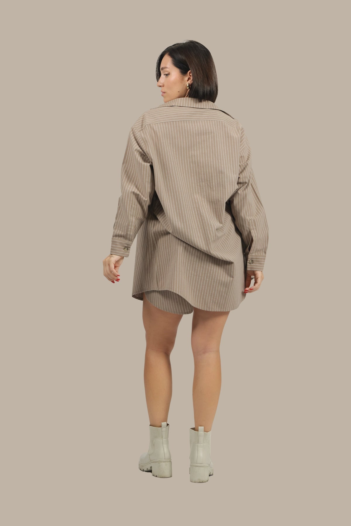 Stripe Show - Women's Striped Linen 3-Piece Set