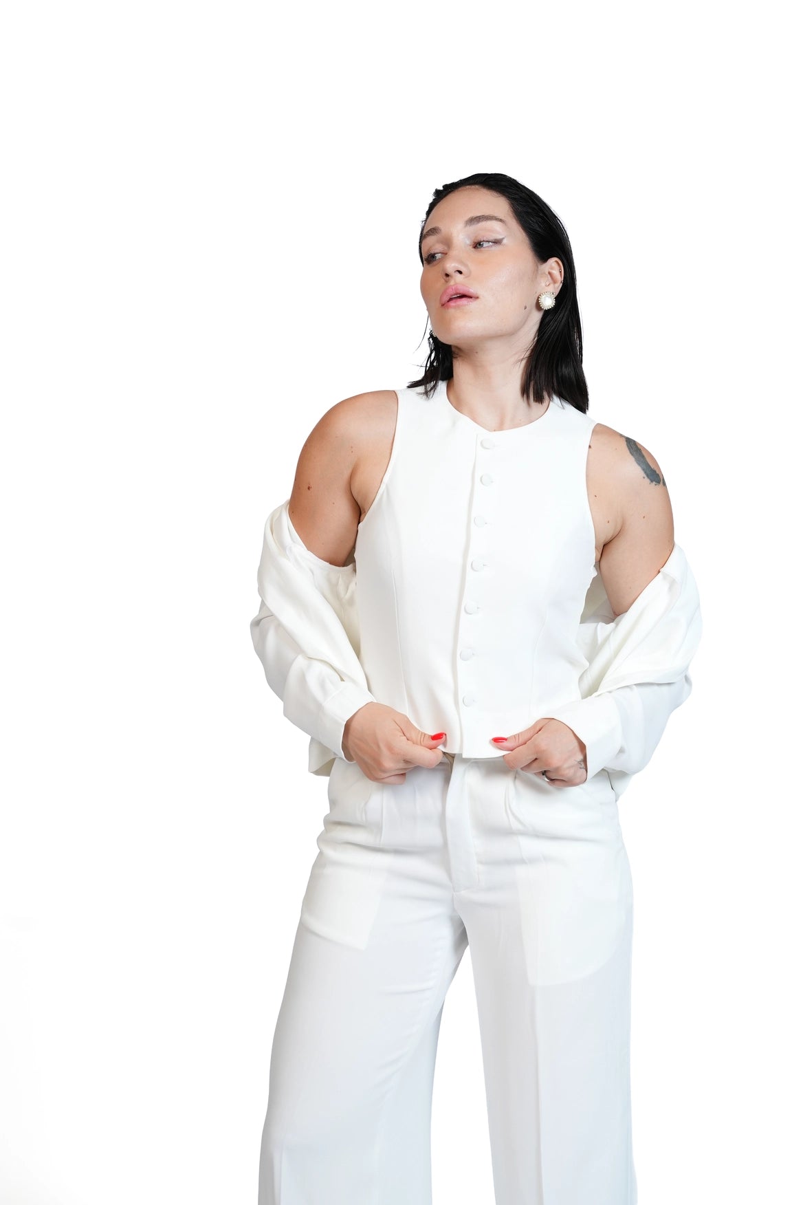 First Impression - Cropped Blazer 3-Piece Tailored Set