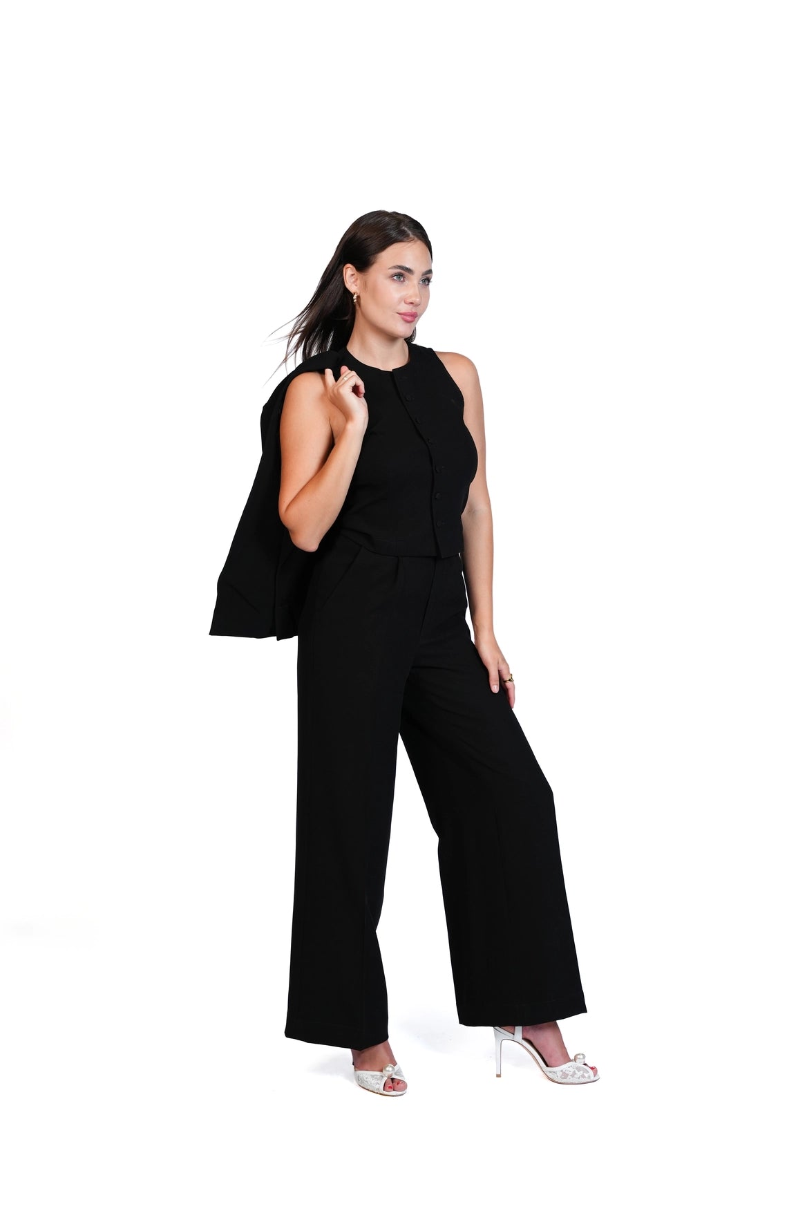 First Impression - Cropped Blazer 3-Piece Tailored Set
