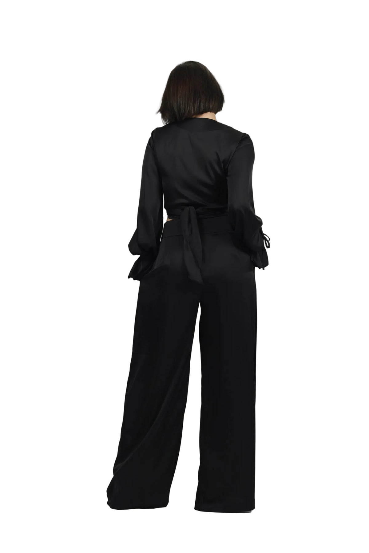 Feminine Energy - Women's Silk Tuxedo & Wrap Blouse Set