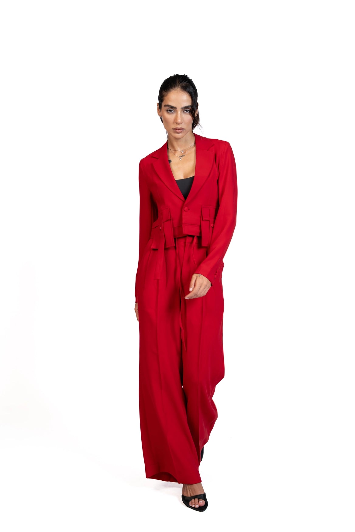Between Places - Cropped Blazer 3-Piece Tailored Set