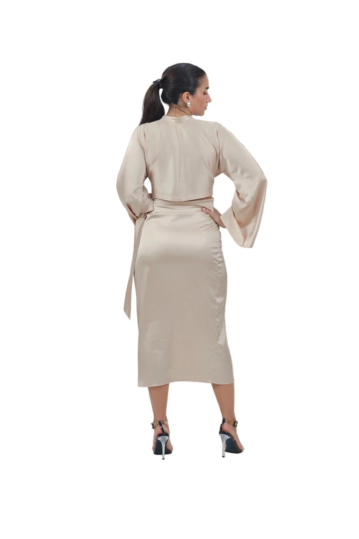 She's the Moment - Women's Silk Wrap Skirt Set