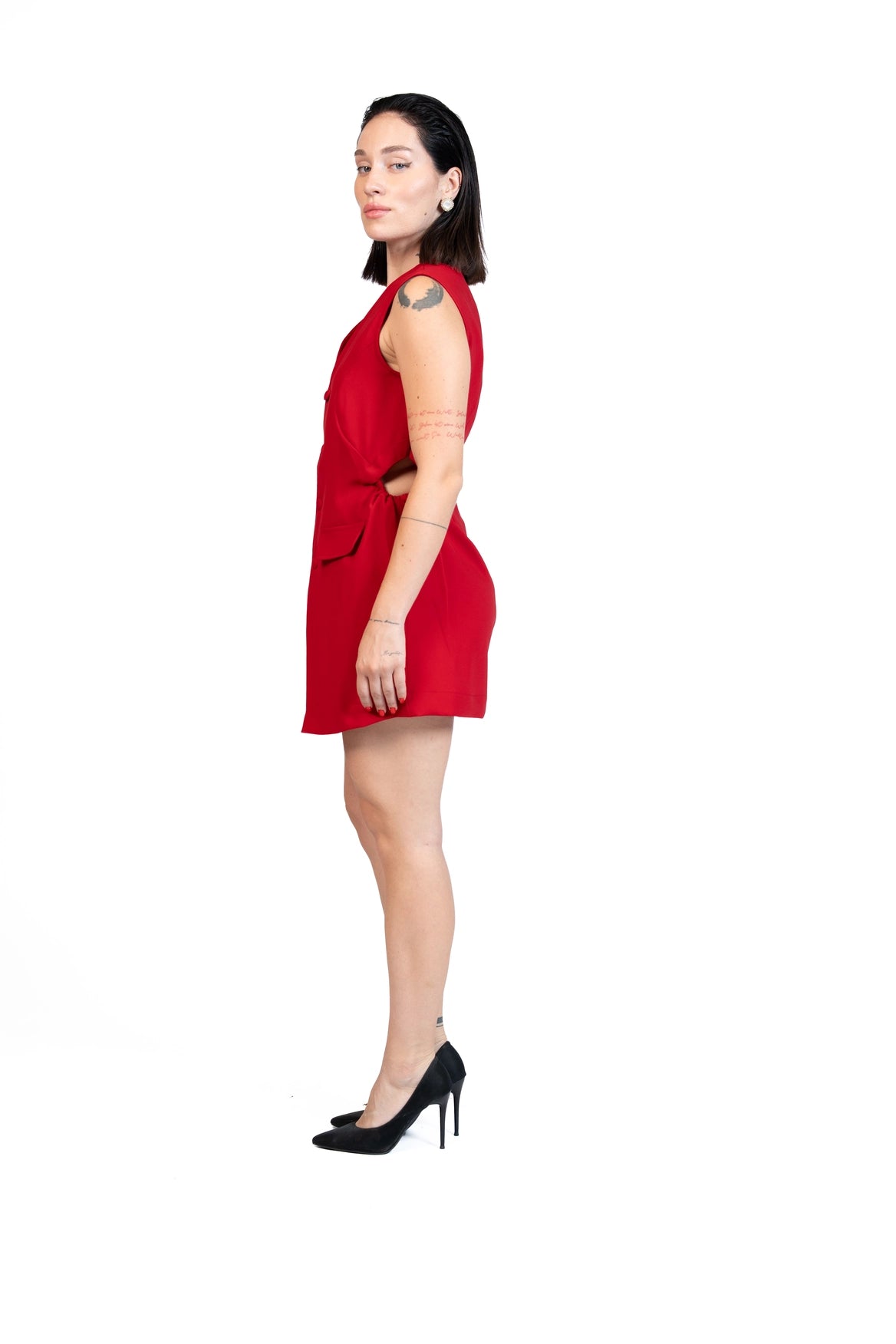 First Coffee - Longline Vest 3-Piece Tailored Set