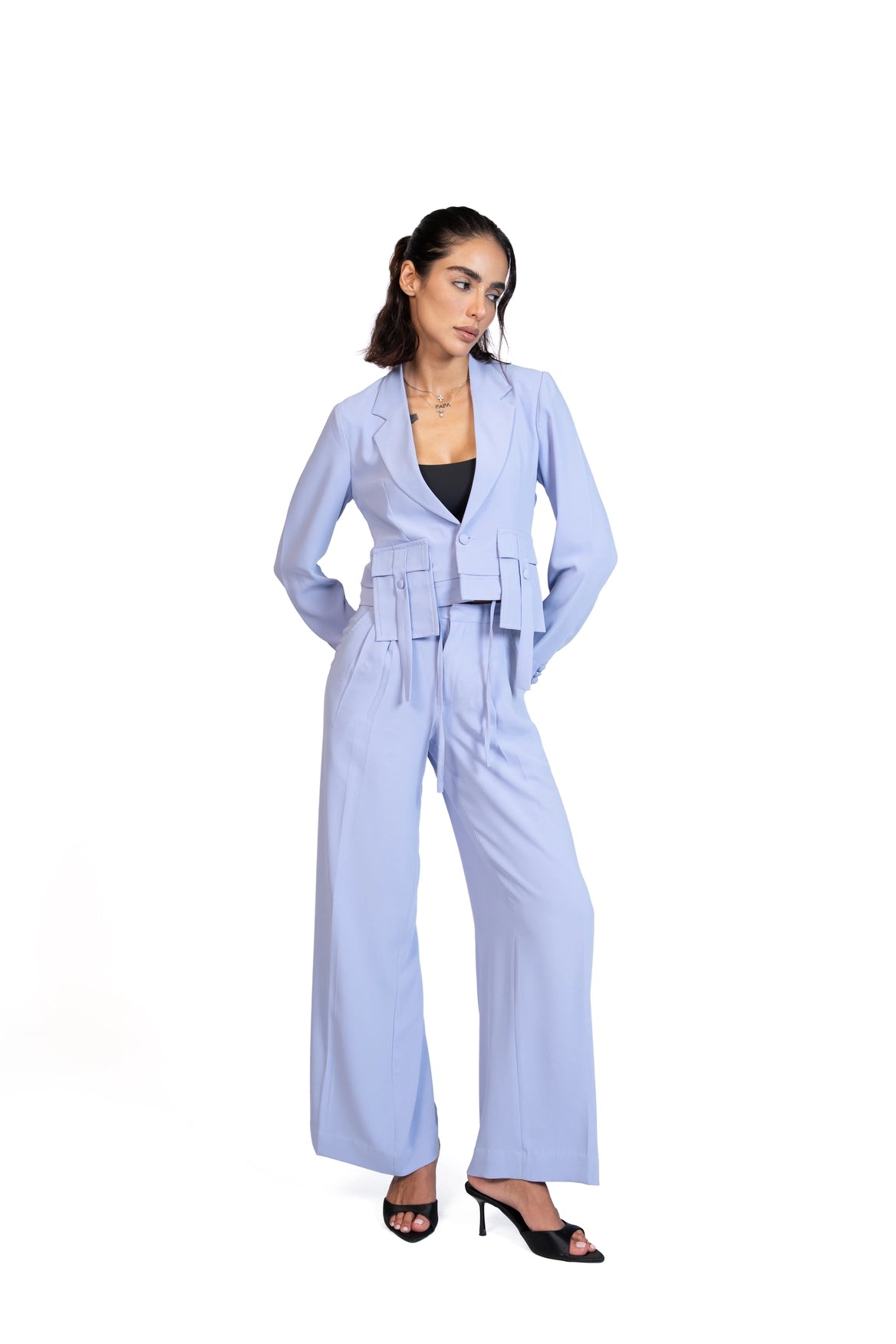 Between Places - Cropped Blazer 3-Piece Tailored Set