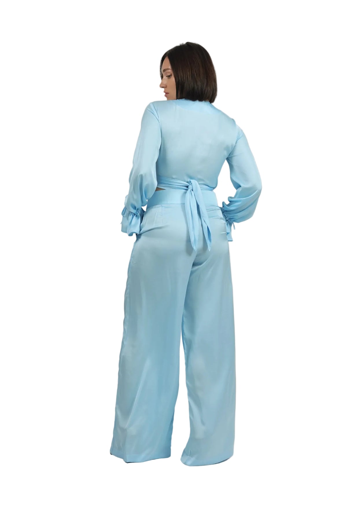Feminine Energy - Women's Silk Tuxedo & Wrap Blouse Set
