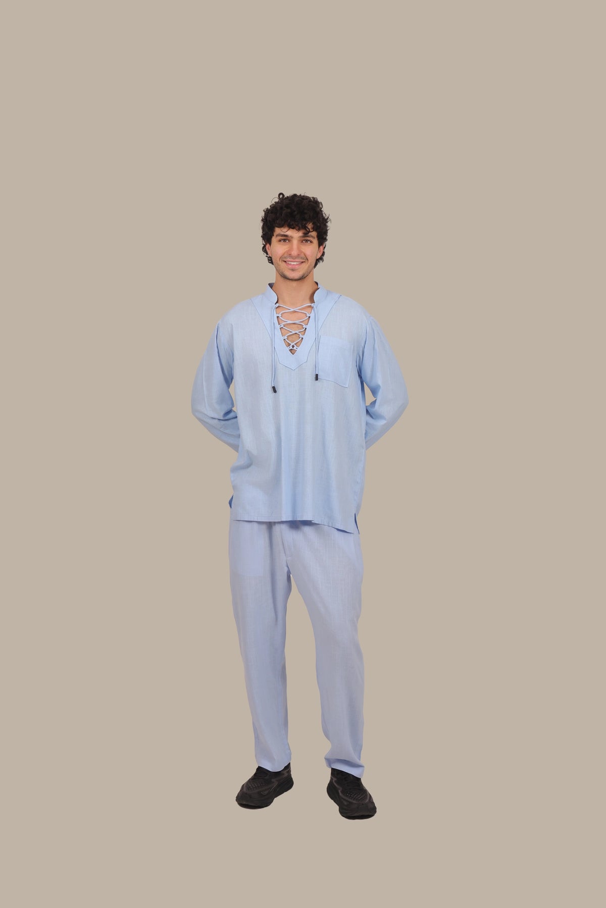 Drawstring - Men's Linen Co-ord Set