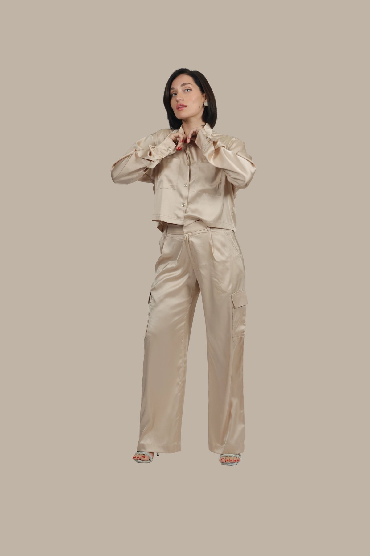 Soft Rebel - Women's Silk Cargo Co-ord Set