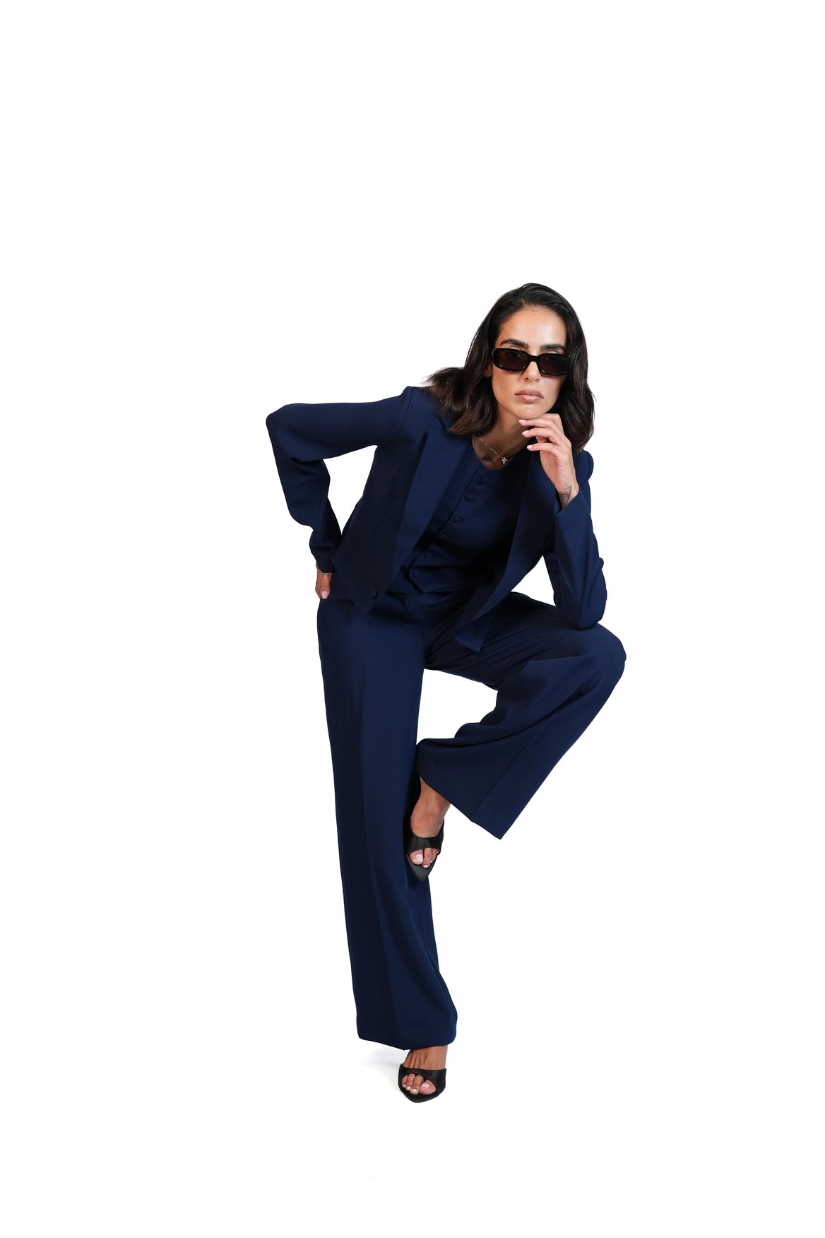 First Impression - Cropped Blazer 3-Piece Tailored Set