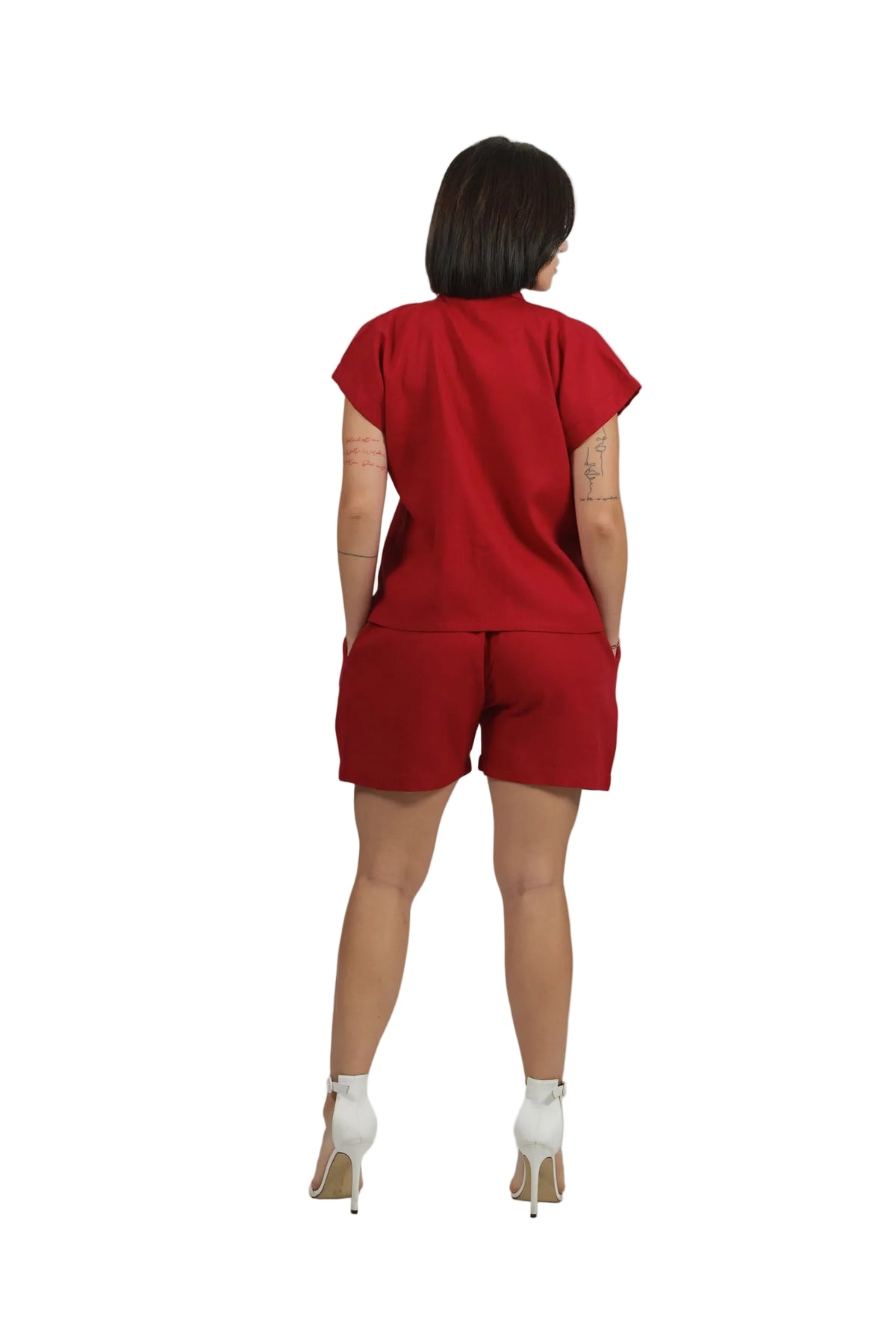 Groove Godess - Women's Colour-Pop Linen Shorts Set