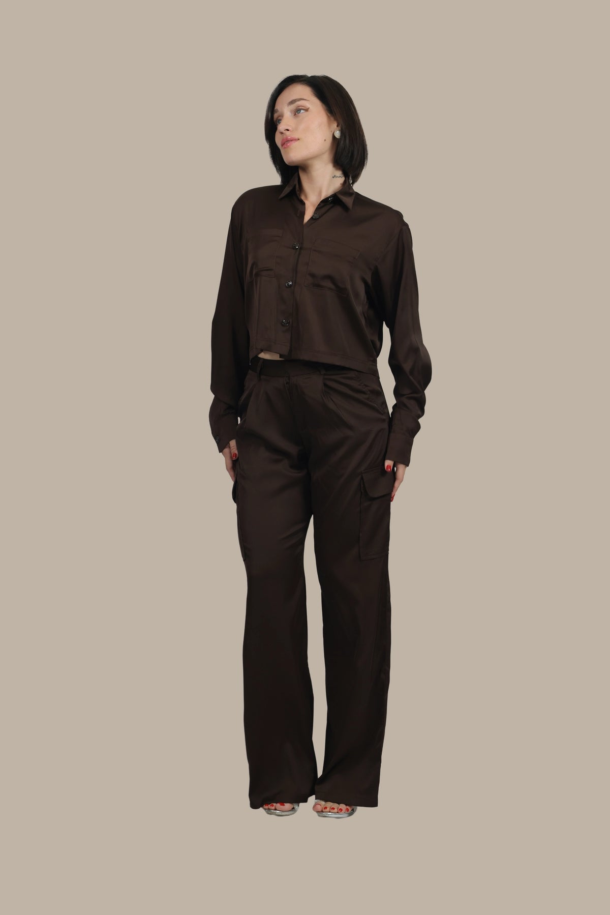 Soft Rebel - Women's Silk Cargo Co-ord Set