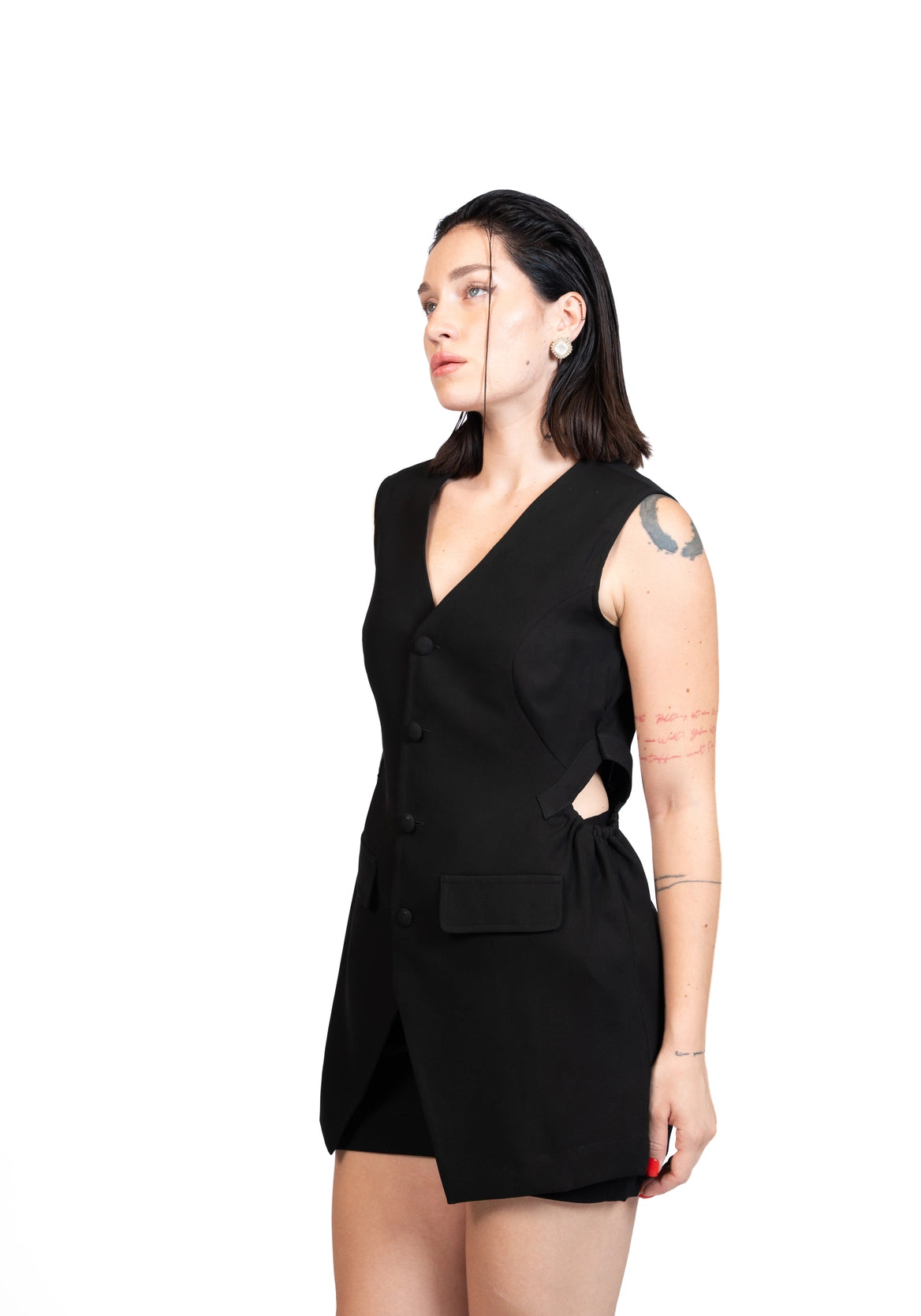 First Coffee - Longline Vest 3-Piece Tailored Set