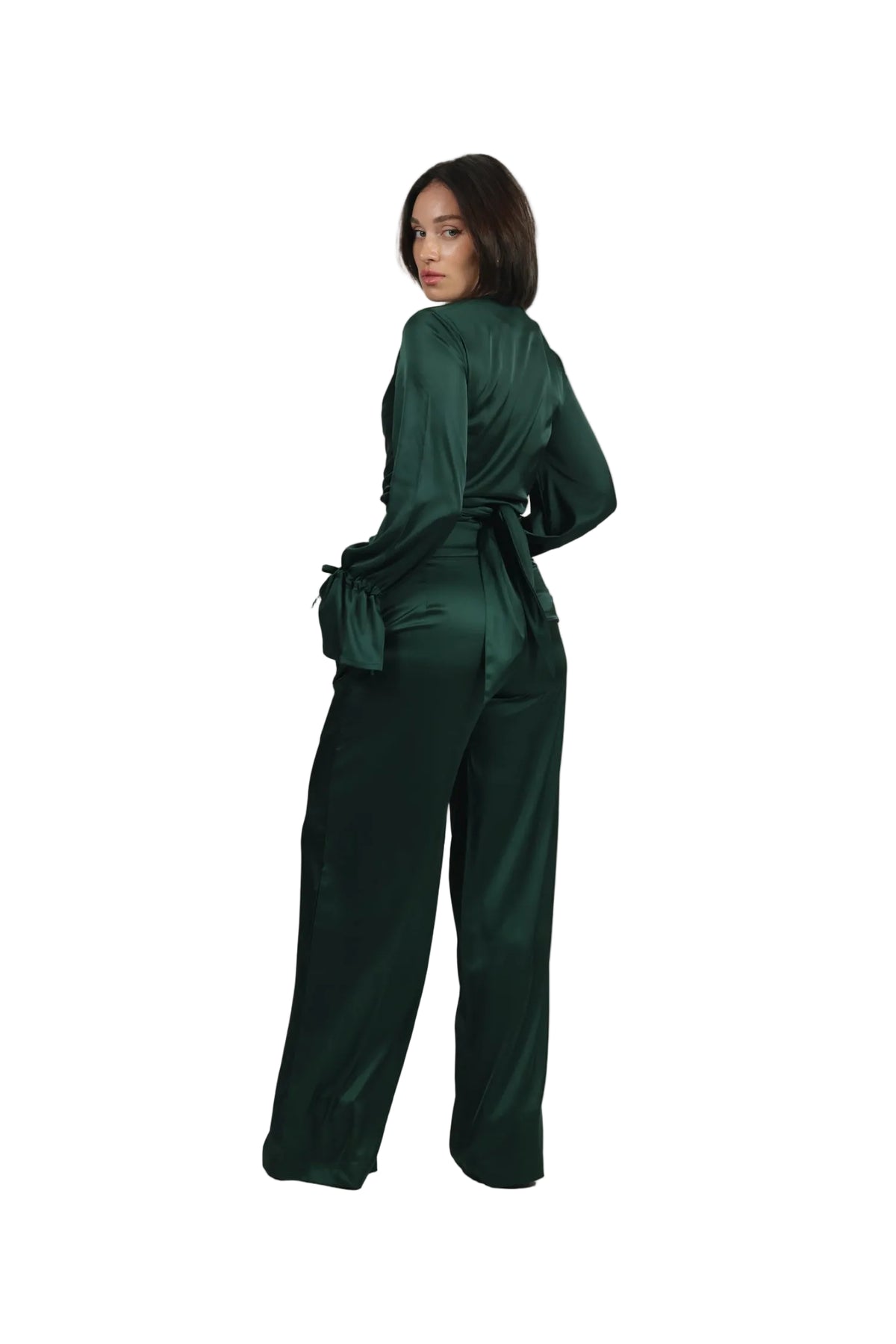Feminine Energy - Women's Silk Tuxedo & Wrap Blouse Set