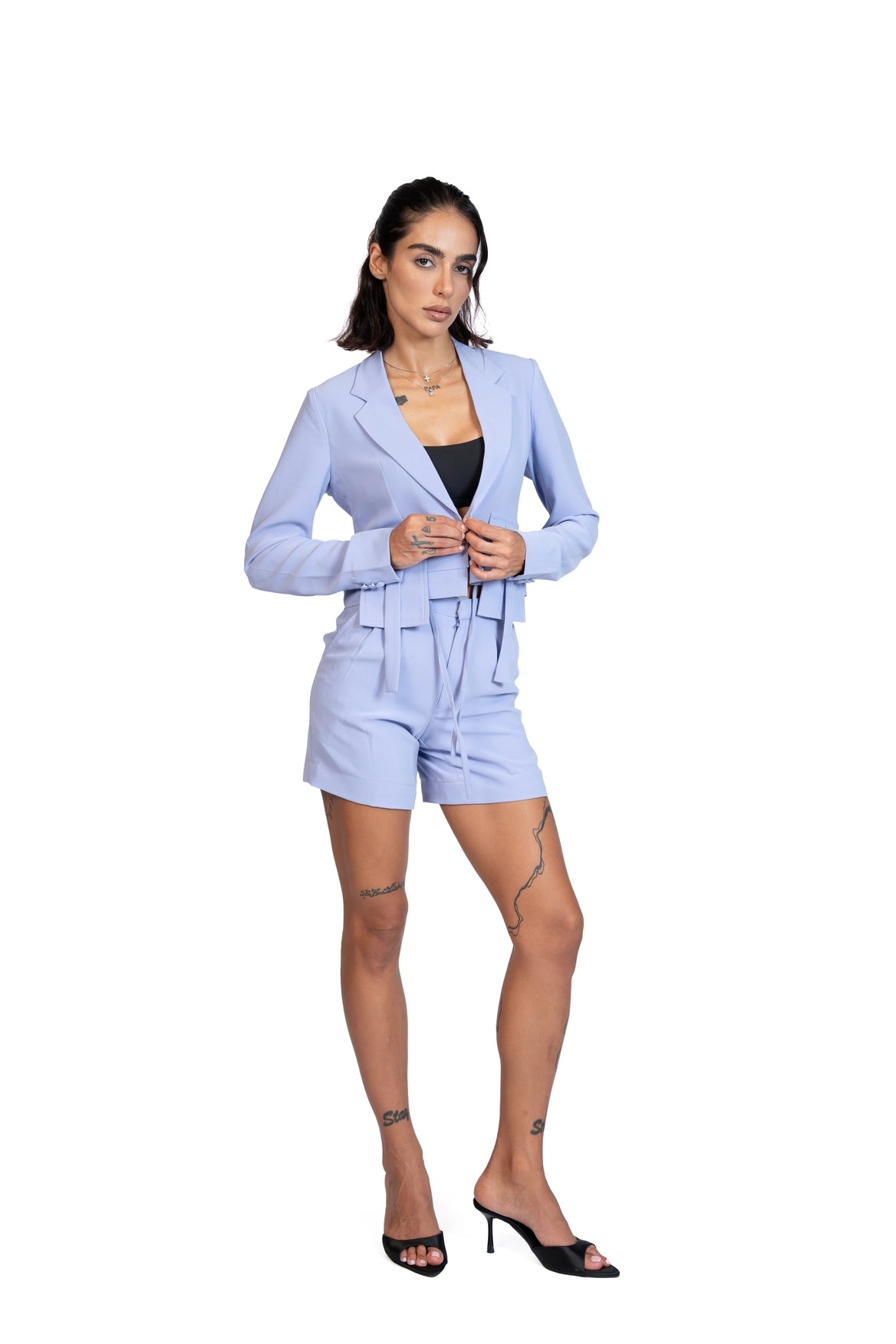Between Places - Cropped Blazer 3-Piece Tailored Set