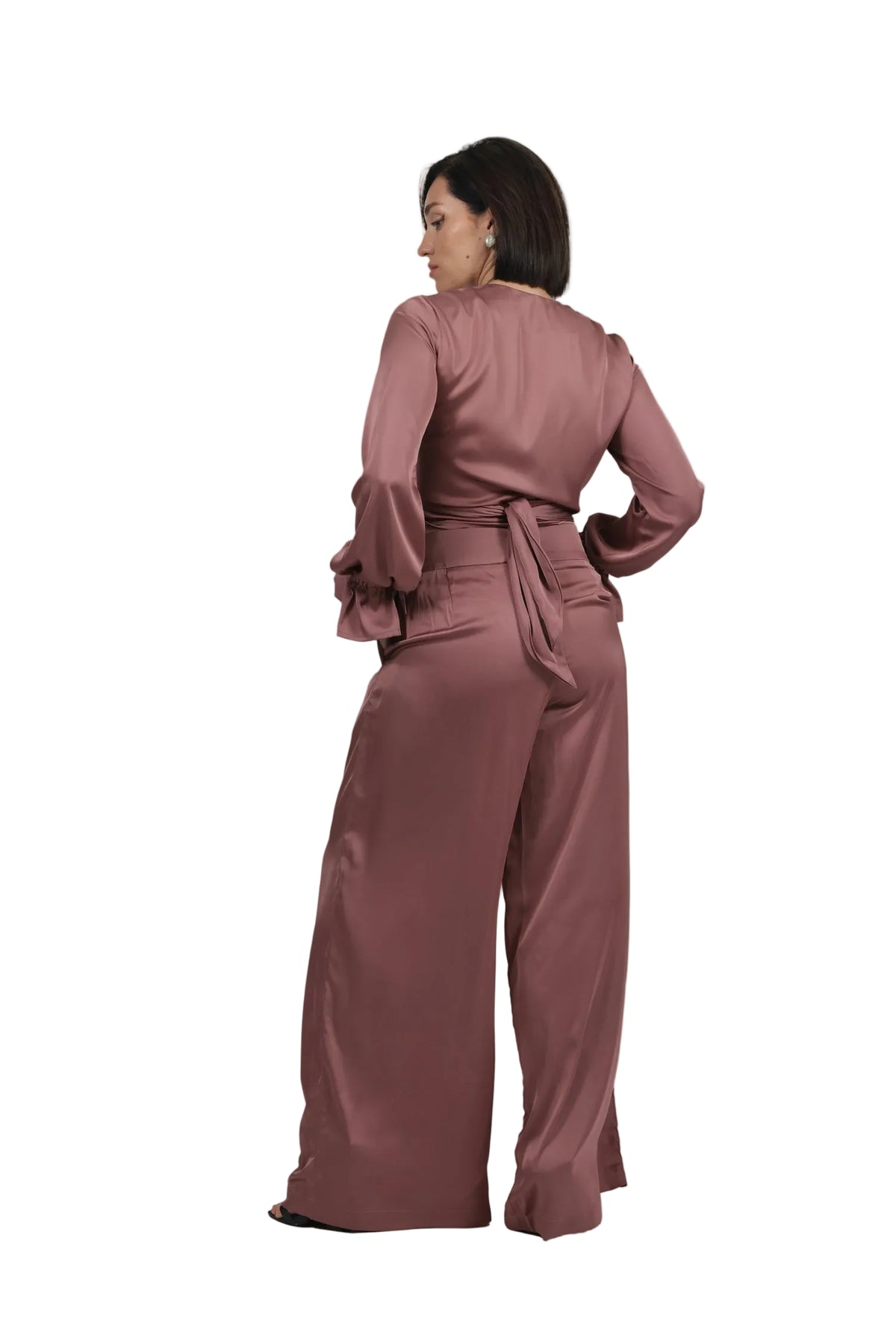 Feminine Energy - Women's Silk Tuxedo & Wrap Blouse Set