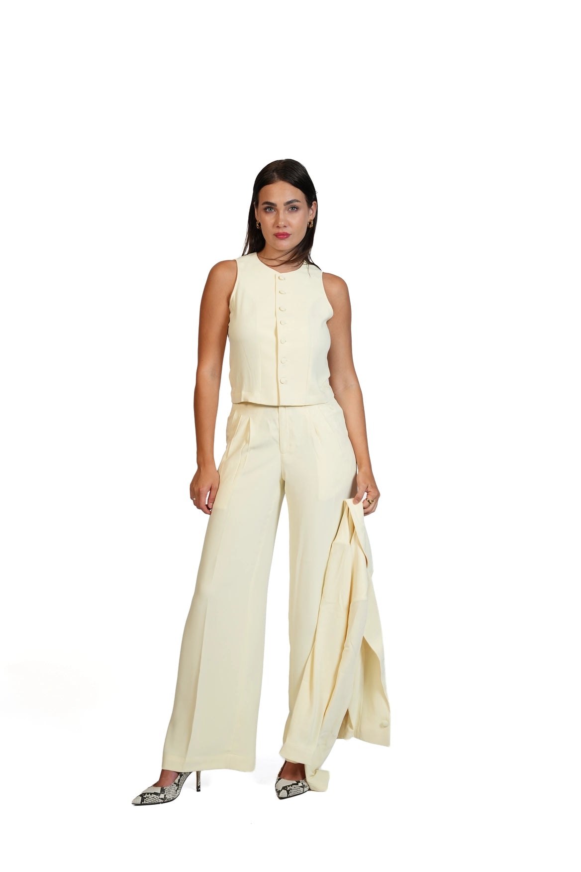 First Impression - Cropped Blazer 3-Piece Tailored Set