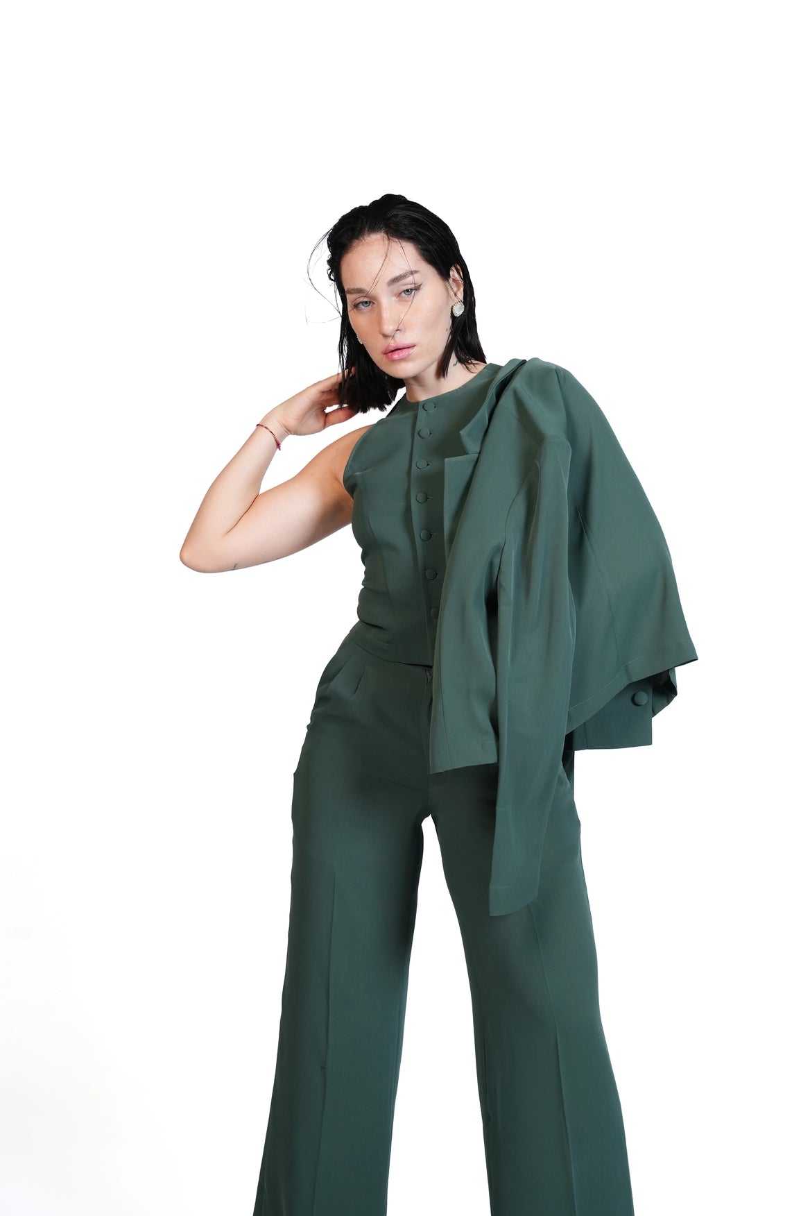 First Impression - Cropped Blazer 3-Piece Tailored Set