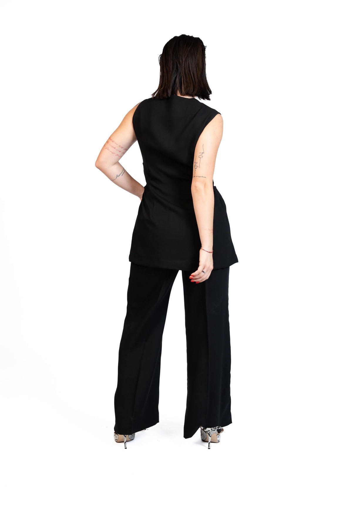 First Coffee - Longline Vest 3-Piece Tailored Set
