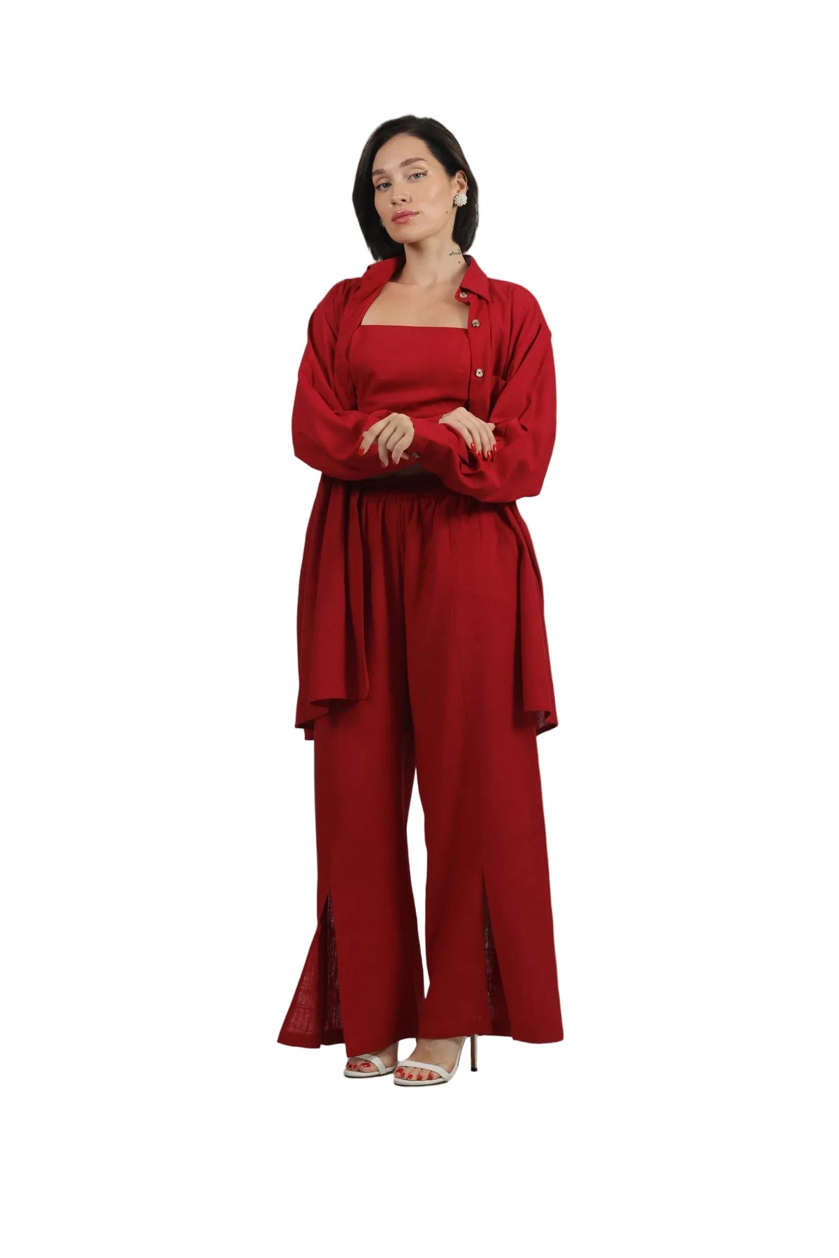 Total Babe Trio - Women's Linen 3-Piece Co-ord Set