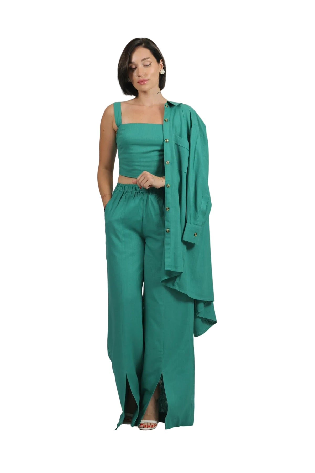 Total Babe Trio - Women's Linen 3-Piece Co-ord Set