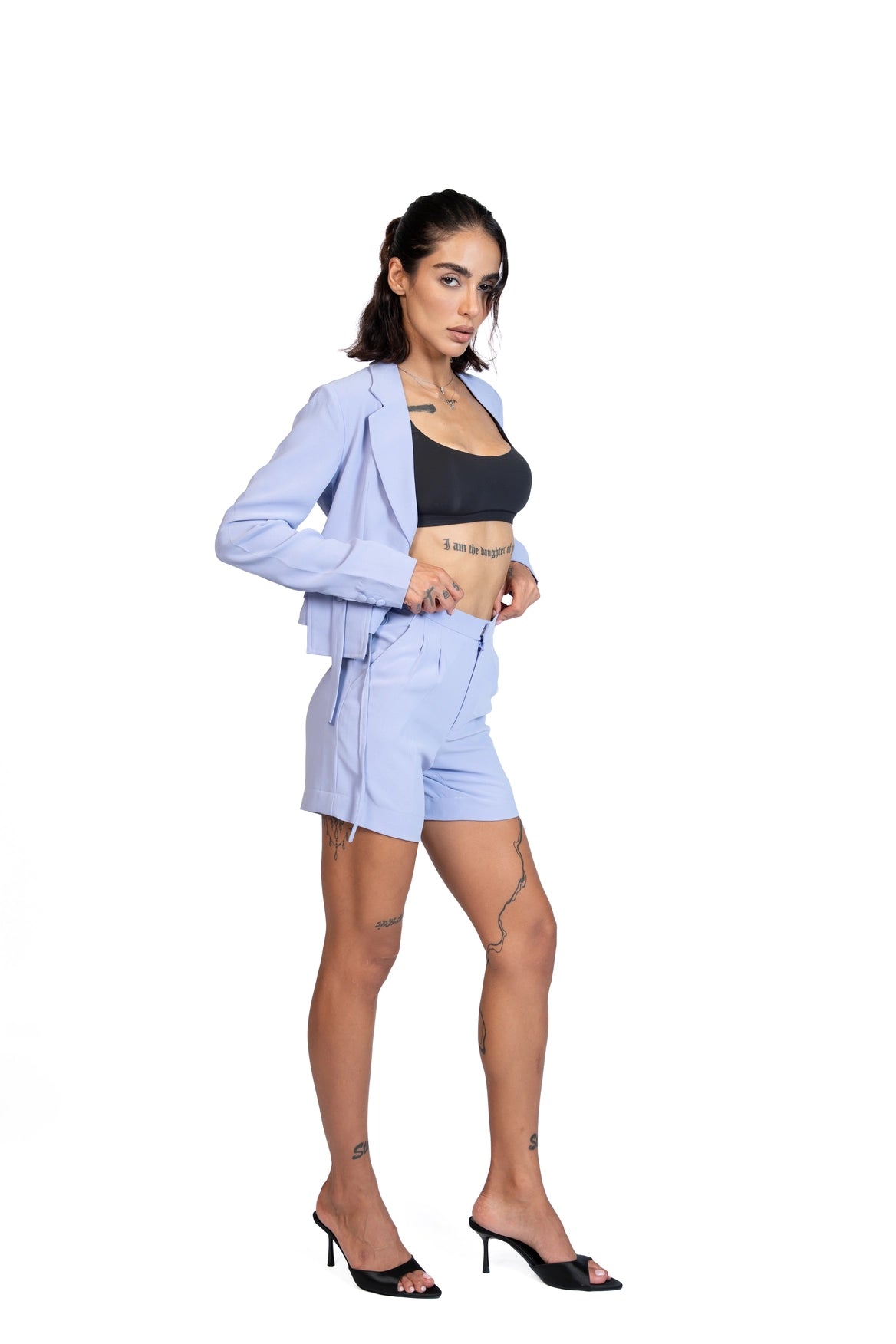 Between Places - Cropped Blazer 3-Piece Tailored Set
