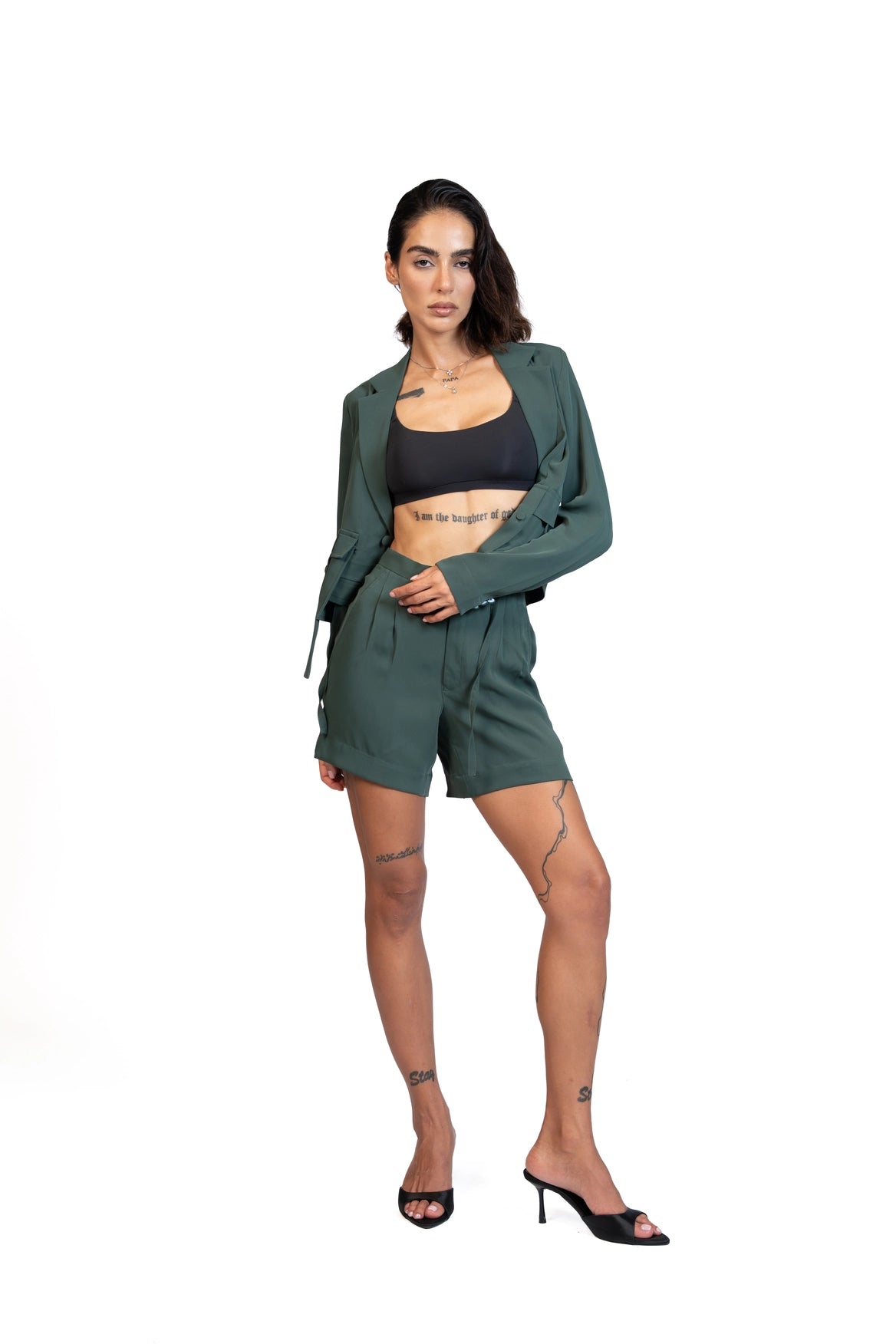 Between Places - Cropped Blazer 3-Piece Tailored Set