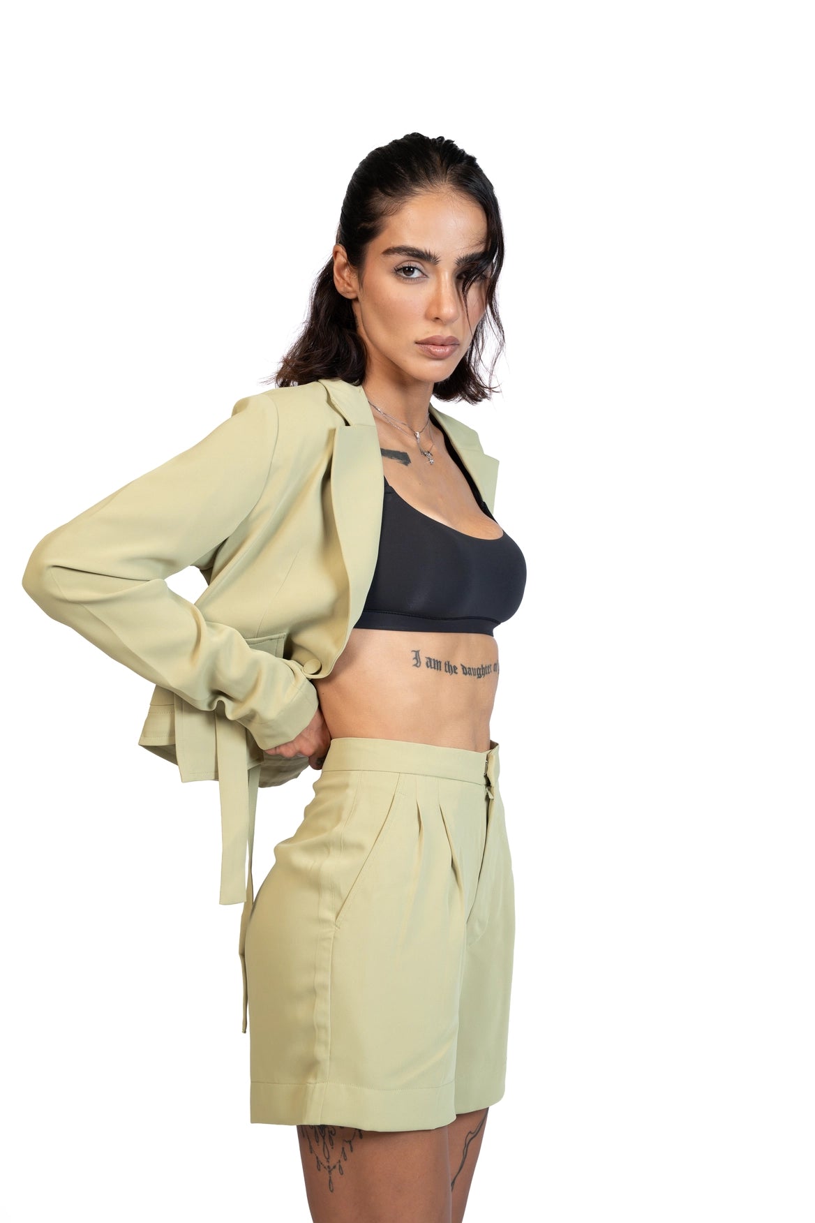 Between Places - Cropped Blazer 3-Piece Tailored Set